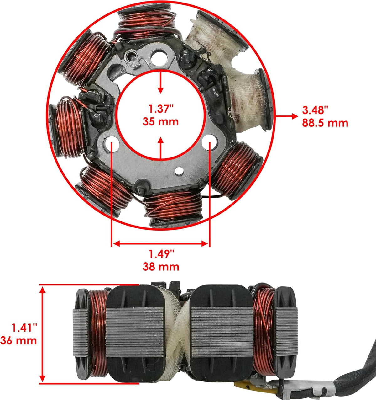Caltric Stator and Gasket Compatible With Honda Trx250Te Trx 250Te Recon 250 Es 2X4 2005-2017