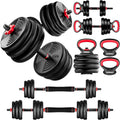 Adjustable Dumbbells, GOIMU 32/54/76/94LBS Free Weight Set, 4 in 1 Dumbbell Set Used as Barbell, Kettlebell, Push Up