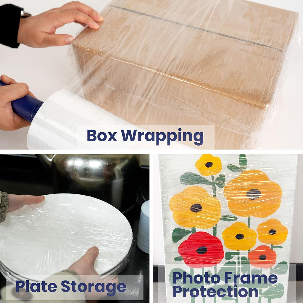 Mini Clear Stretch Wrap Film with Handle 80 Gauge 5" x 1000Ft