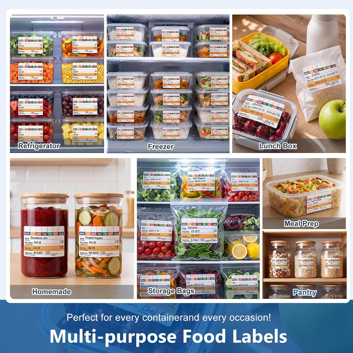 600 Pcs Dissolvable Food Label 2" x 3" with 12 Pcs 7-Color Marker