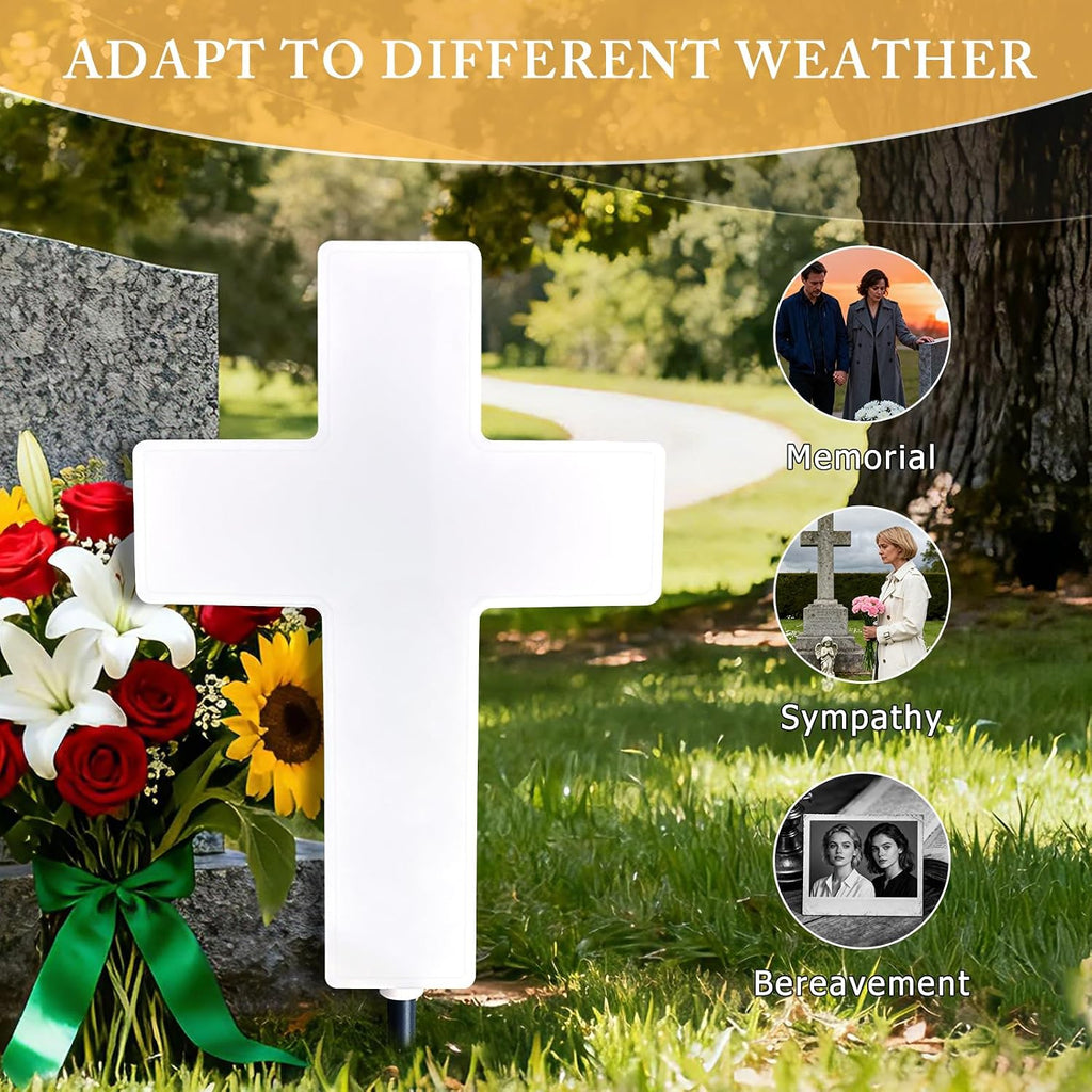 Solar Cross Light, Grave Decorations for Cemetery Memorial