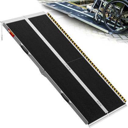 Portable Wheelchair Ramp 6FT, Seamless Non-Slip Aluminum Ramps for Wheelchairs for Home, Handicap Wheelchair Ramps