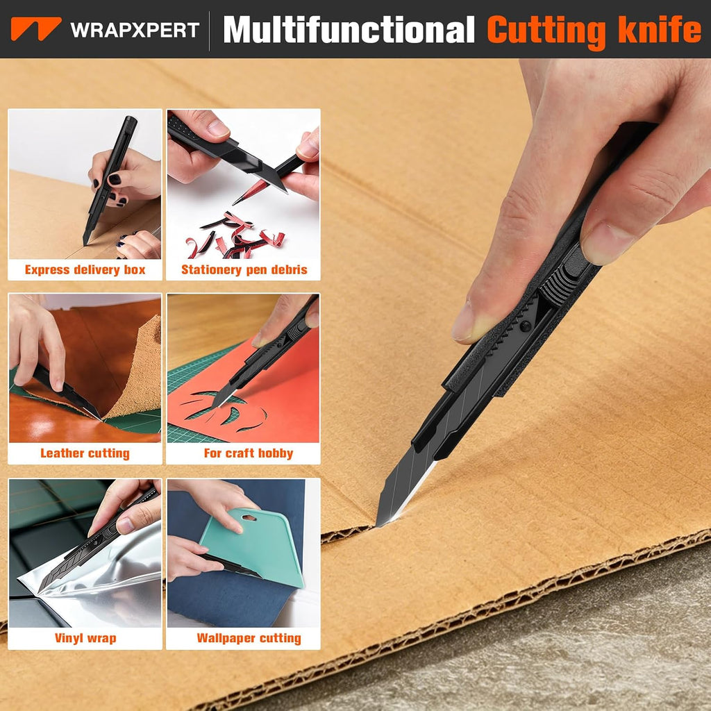 Utility Knife Retractable with 30 Degree Snap Off Blade,Box Cutter for Carton,Razor Knife Exacto Craft,3 Pack