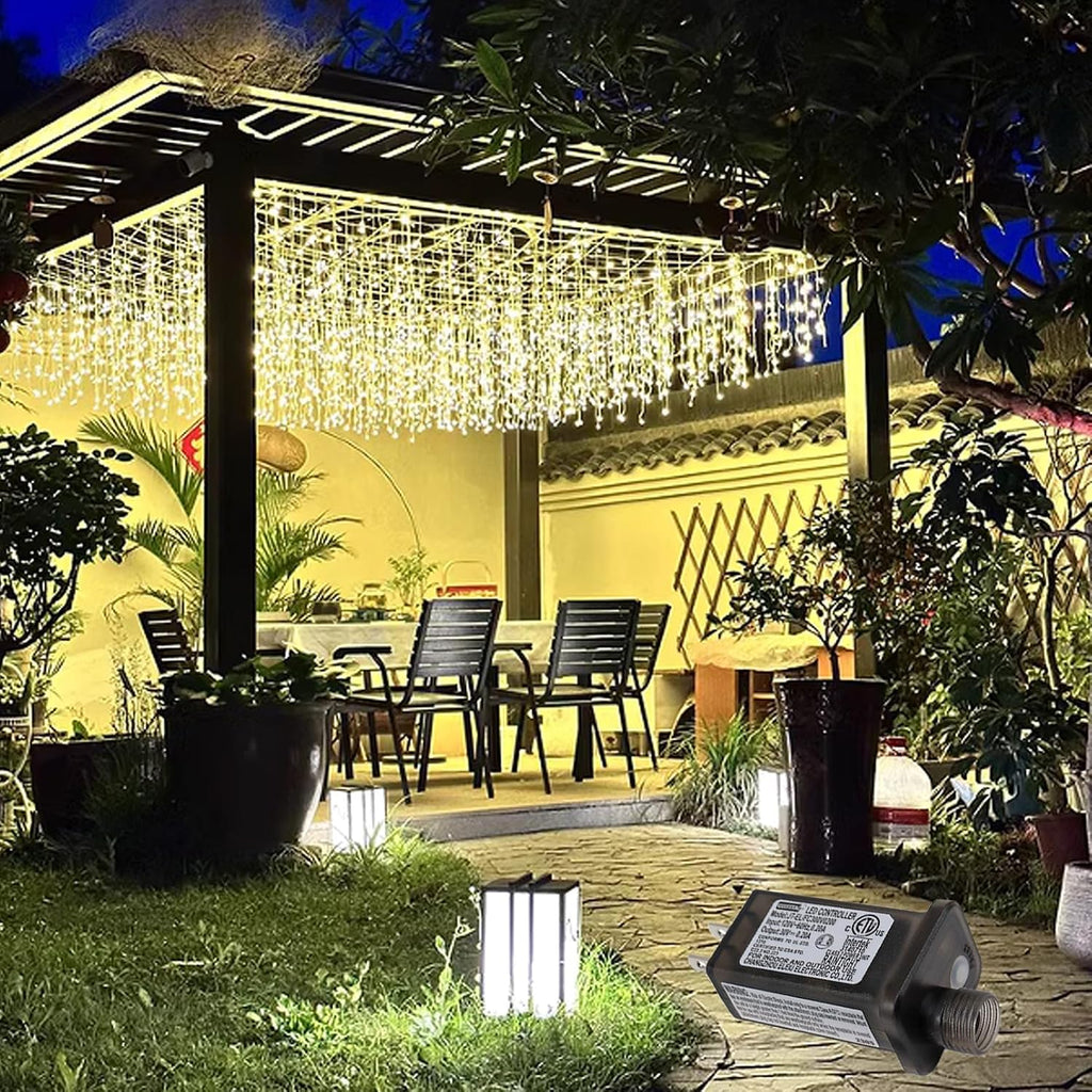 Icicle Lights Outdoor, 32.8 FT 400 LED 8 Modes Christmas String Fairy Lights with 80 Drops, Twinkle Waterproof