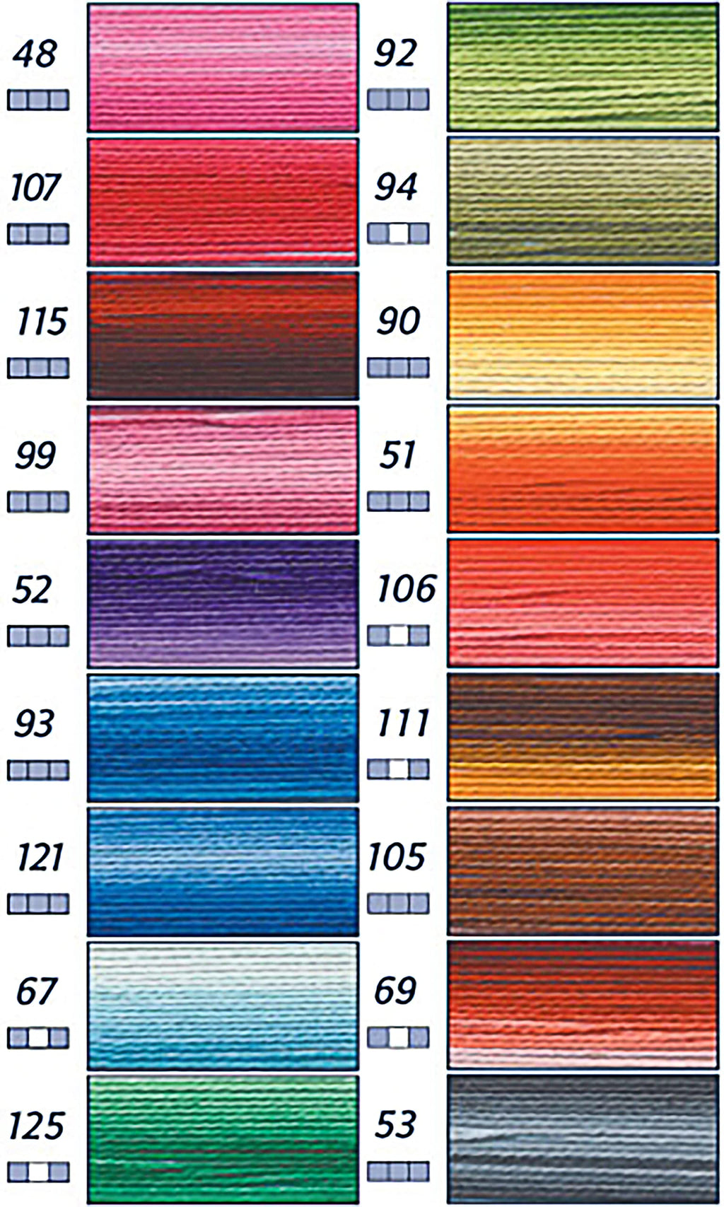 DMC Embroidery Floss, 36 Variegated Thread Pack Bundle with Bobbin Winder.