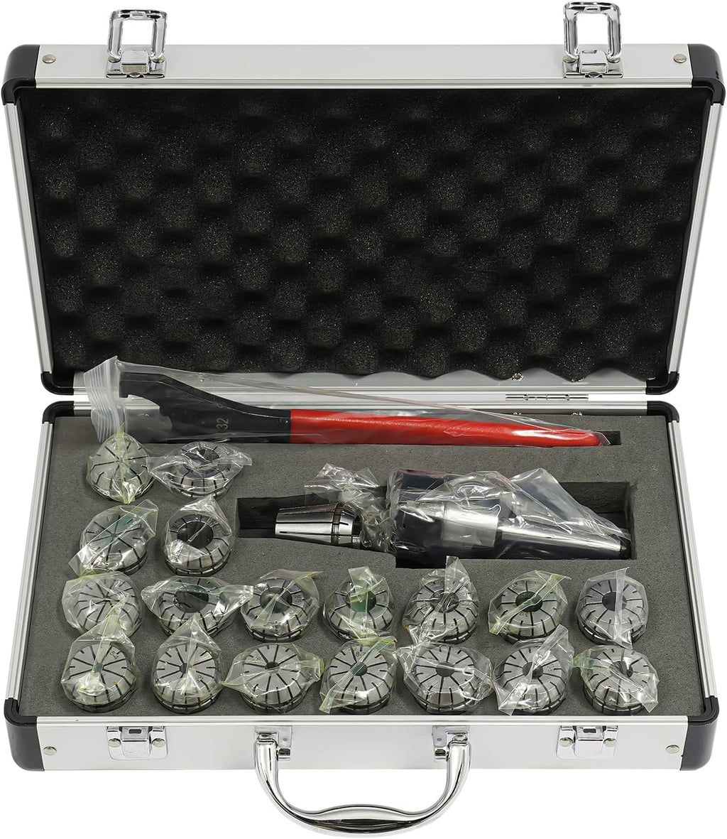 ER32 Collet Chuck Set, 19PCS Spring Collet Kit for CNC Milling