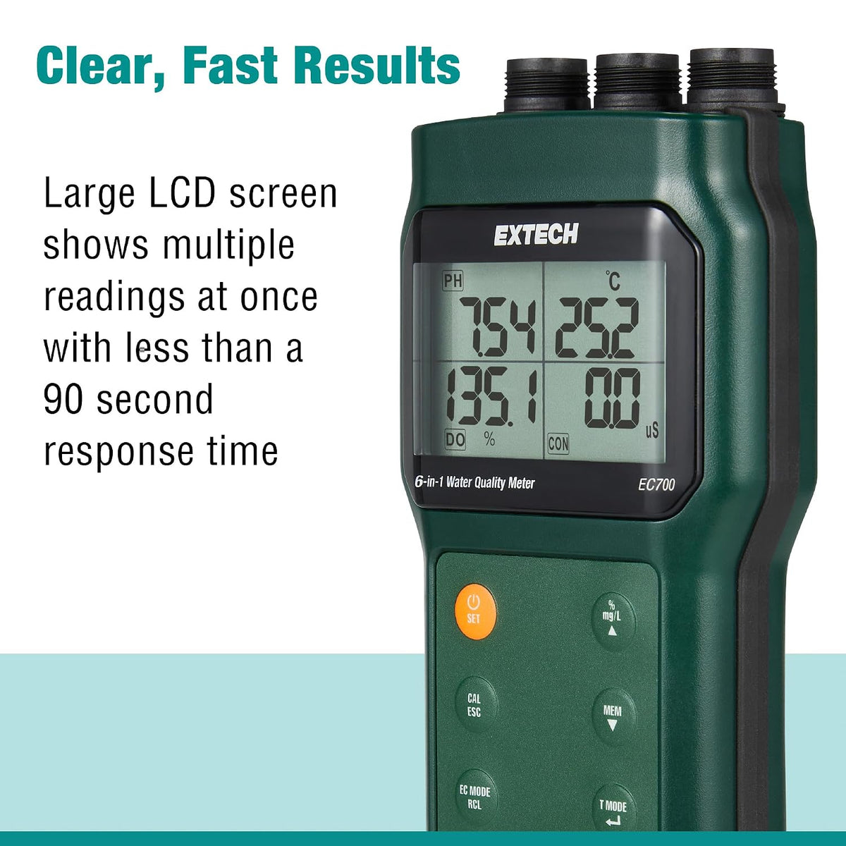 Extech EC700 6-in-1 Water Quality Meter with 3 Probes, Optical DO