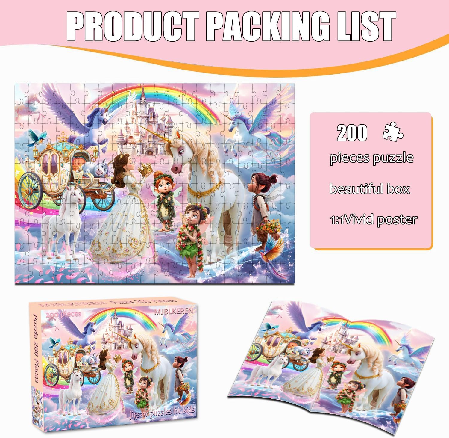 Puzzles for Kids Ages 6-8 8-10 Year Old, 200 Piece Jigsaw Puzzle for Adults Toddler Children Learning Educational