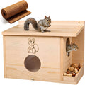 XL Squirrel House 16.5", Anti-Predator Nest Box with Feeder, Viewing Window