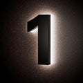 5 Inch Backlit House Numbers for Outside, Stainless Steel, LED Illuminated Home Address Number, Modern Lighted