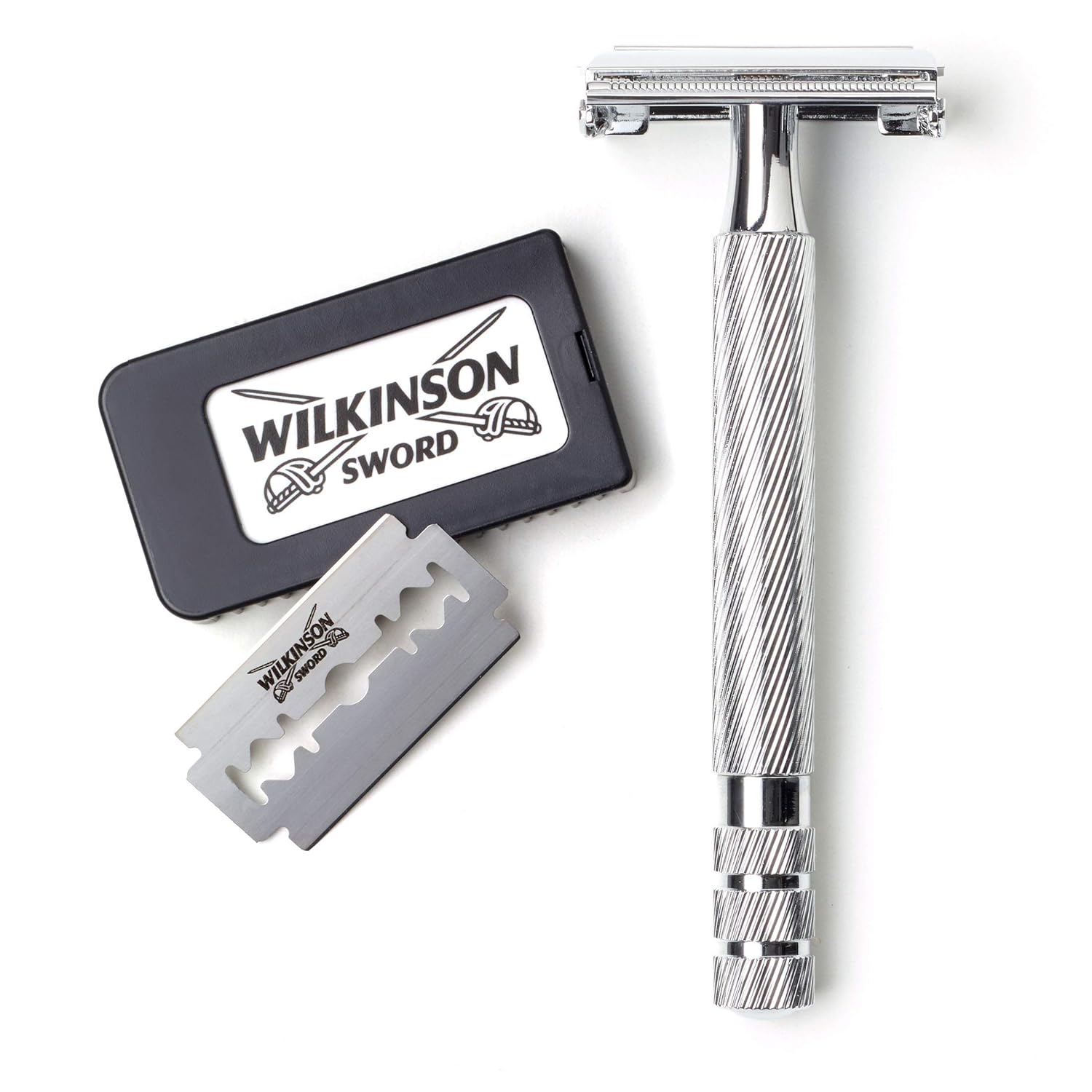 Double Edge Safety Razor, 1 Metal Handle & 5 Razor Blades