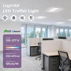2x2 LED Troffer Light, Center Basket Drop Ceiling, 0-10V Dimmable, 1 Pack