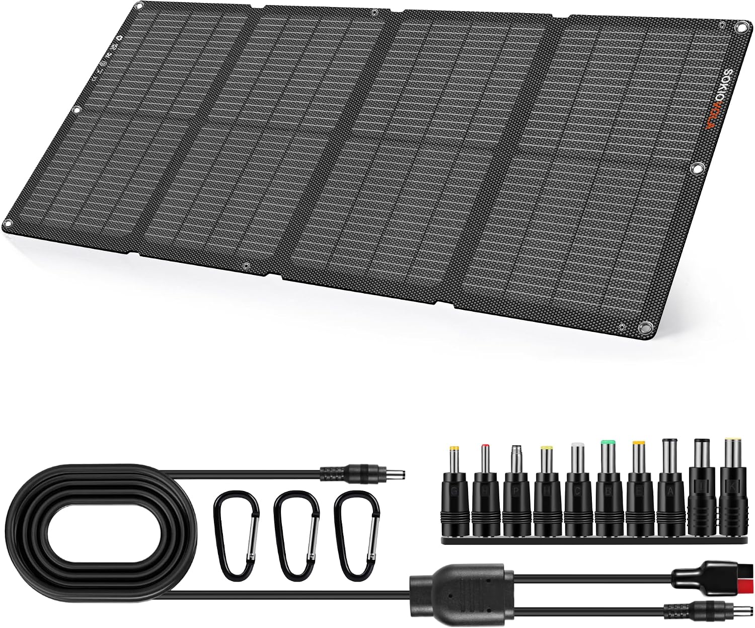 60W Portable Solar Panels NextGen Foldable Solar Panel Charger Kit 25% Efficiency with DC USB-C USB-A Output ETFE