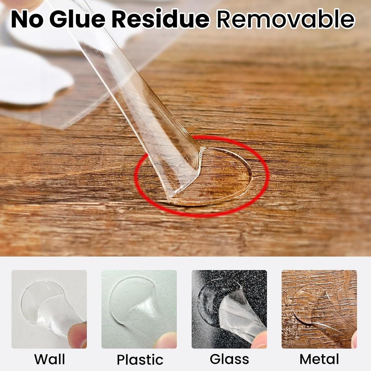 Double Sided Tape Dots, Clear Circle Nano Adhesive Tack for Walls, Crafts
