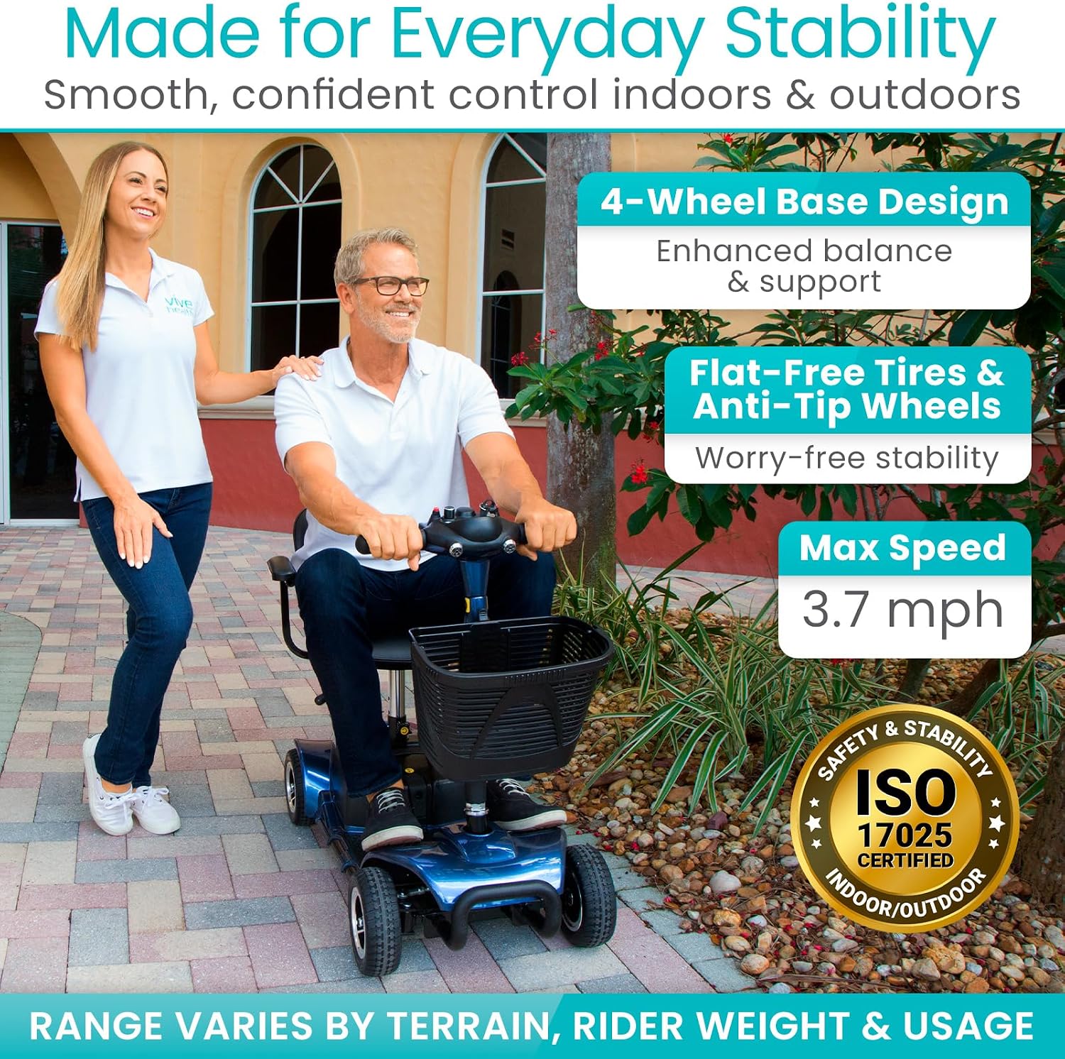 4 Wheel Mobility Scooter - Electric Powered Wheelchair Device