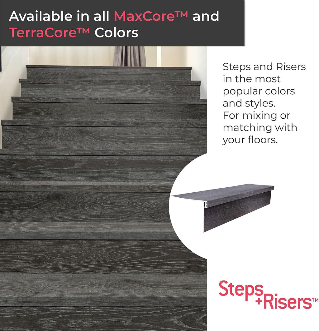 Lucida MaxCore Stair Tread Riser 7.31x48in 28mil 6mm Click Lock LVP