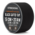 Black Gaffers Tape 2" x 30 Yards Heavy Duty Matte Non-Reflective
