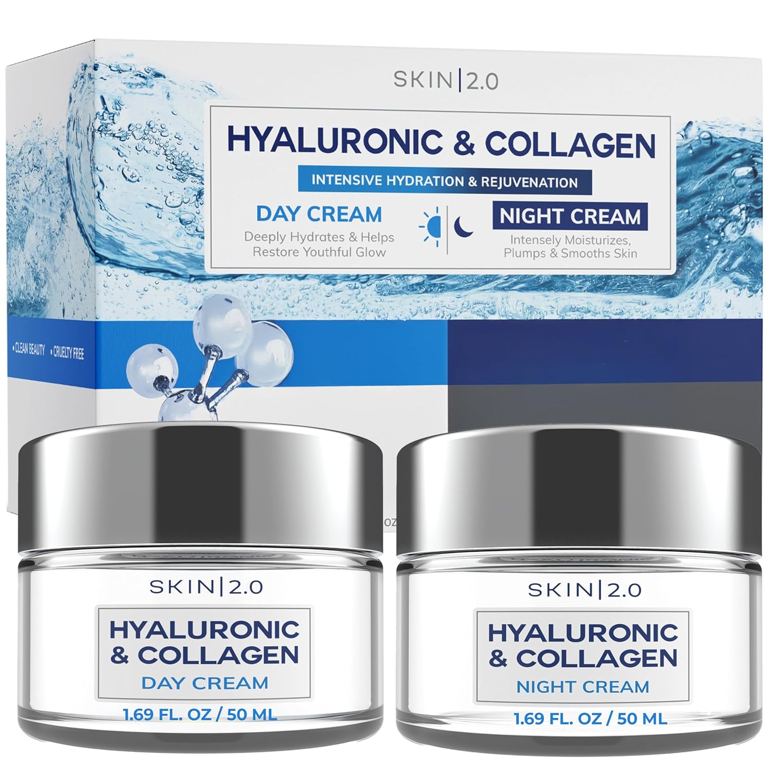 Hyaluronic Acid & Collagen Face Moisturizer – Deep Hydration & Firming Cream for Smooth, Youthful Look –