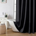 Zora Solid Black Shower Curtain for Bathroom, Fabric Shower Curtain- Soft Cloth & Hotel Spa Quality, Water Repellent