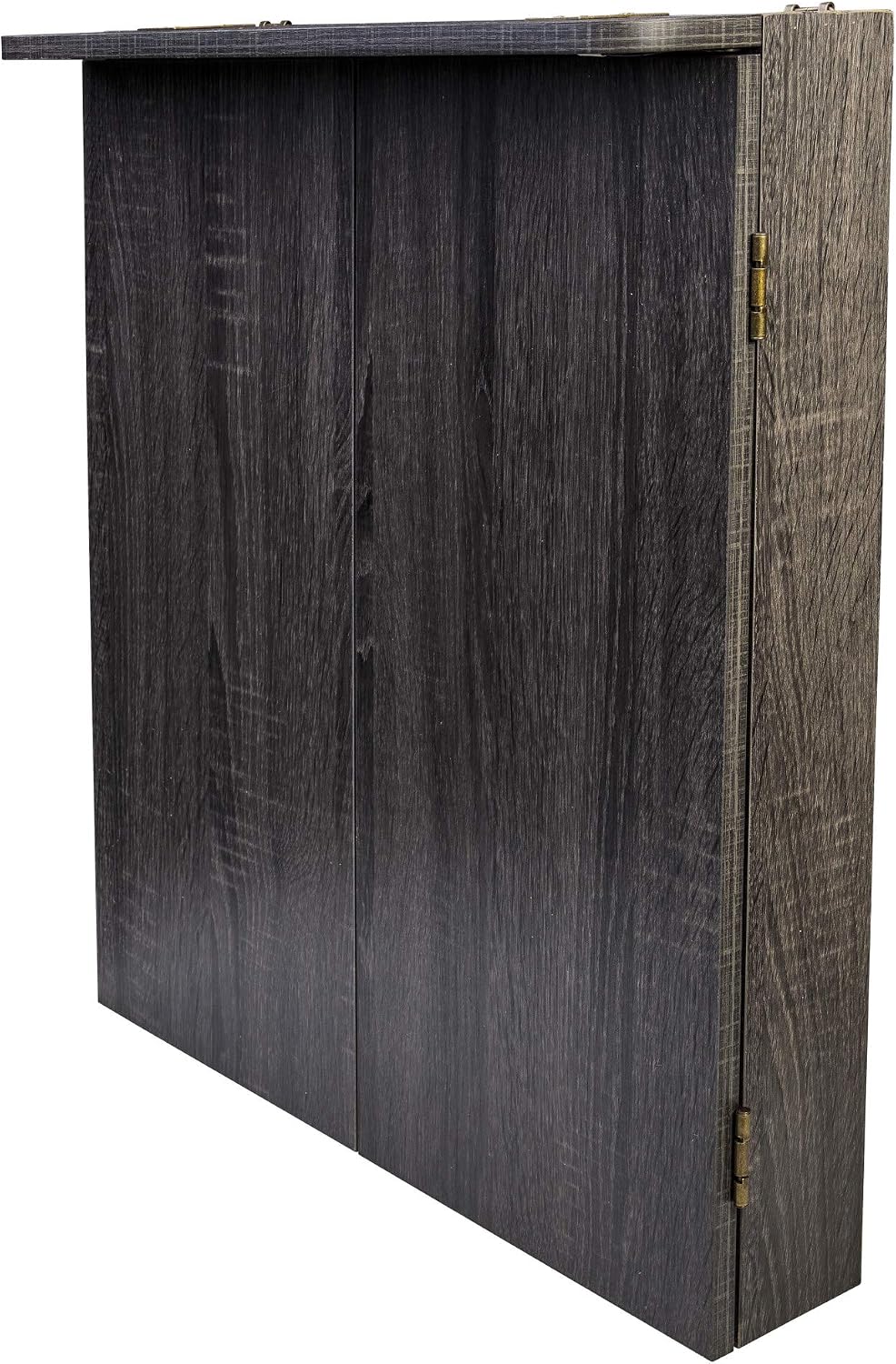 Paris Bristle Dartboard Cabinet Sets - Includes LED Lighting or Electronic Scoring Option, Rustic Grey (D4400W)