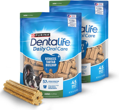 Daily Oral Care Dog Treats for Small Dogs, (2) 45 ct Pouch