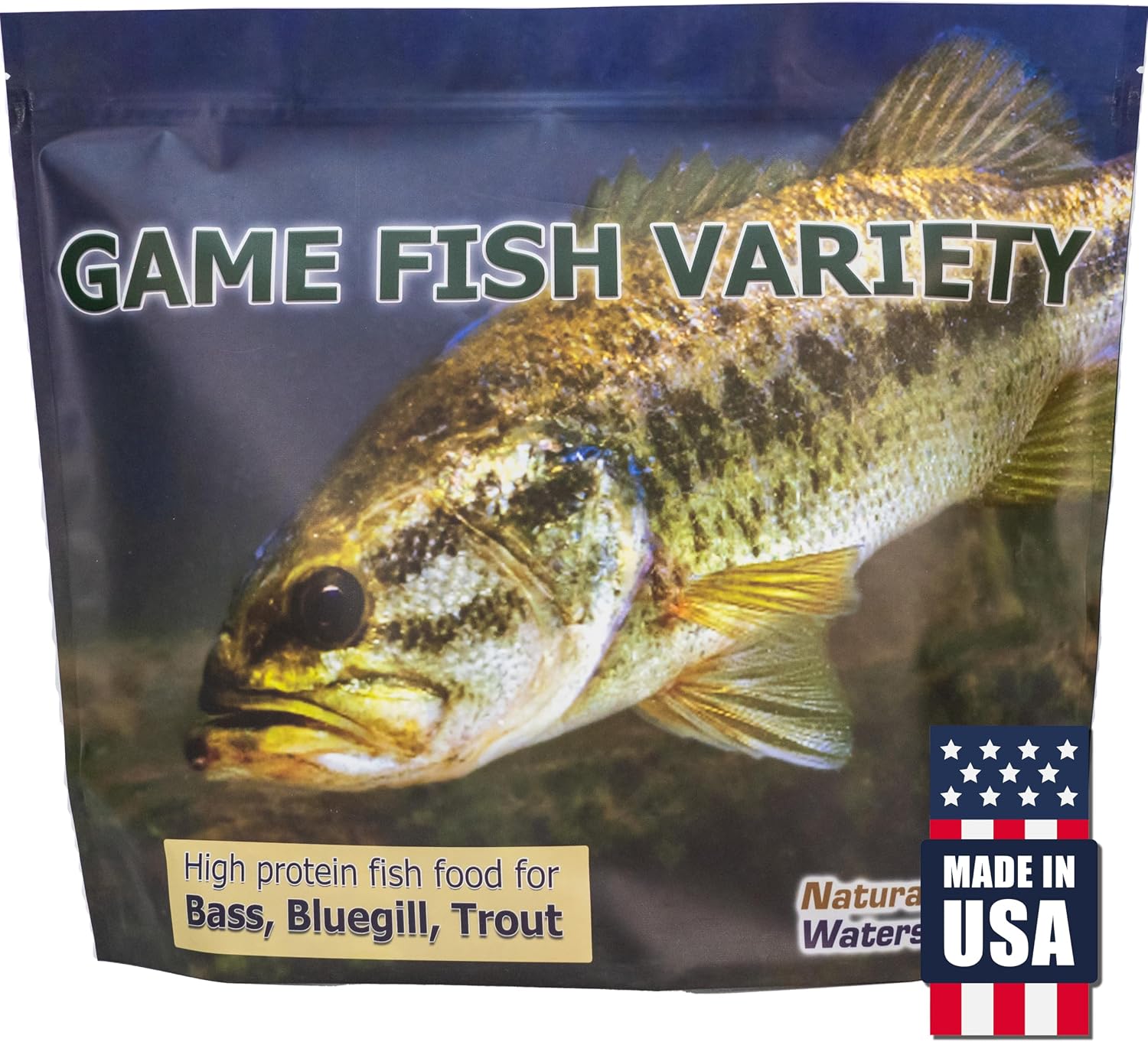 Game Fish Food Variety | Pond and Lake Fish Food Pellets | 7 lb Resealable Bag | Feed to Bass, Bluegill, Trout |