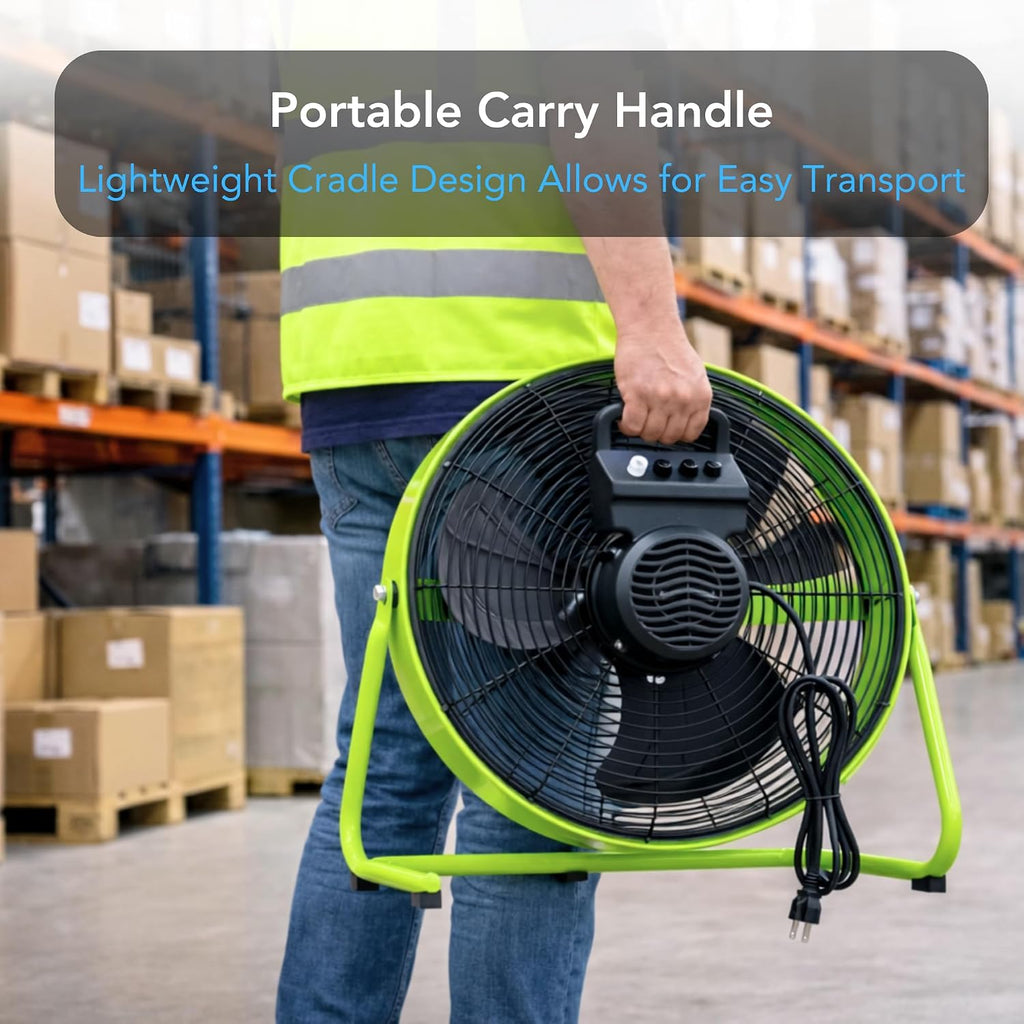 COMFORT ZONE 20-Inch High-Velocity Industrial Floor Fan