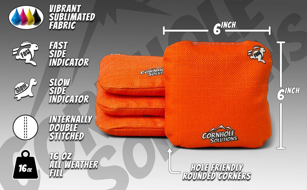 Cornhole Bags Set of 4 Regulation Pro Style 6x6 Resin Filled + Tote Bag
