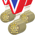 30 Pcs 2'' Gold Awards Medals Bulk Winner Medals with Neck Ribbons Encourage Team Participation for Adults Trophy