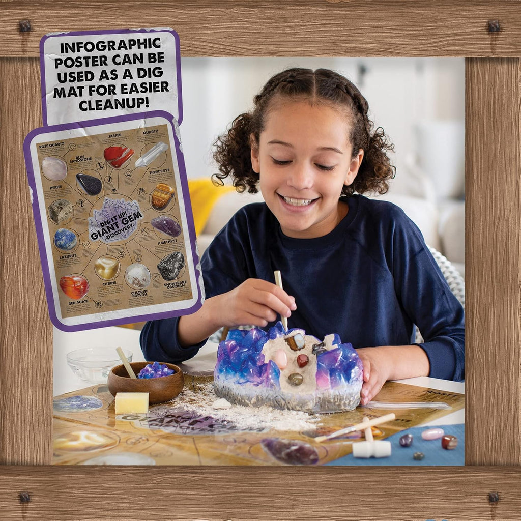 Dig It Up Giant Gem Discovery Kit - Gemstone Dig Kit Offers Geology for Kids with 12 Real Polished Hidden Gemstones
