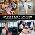 Fireproof Document Box, Hard Case Fireproof File Organizer Box with Lock and 13 Pocket Accordion File Folder