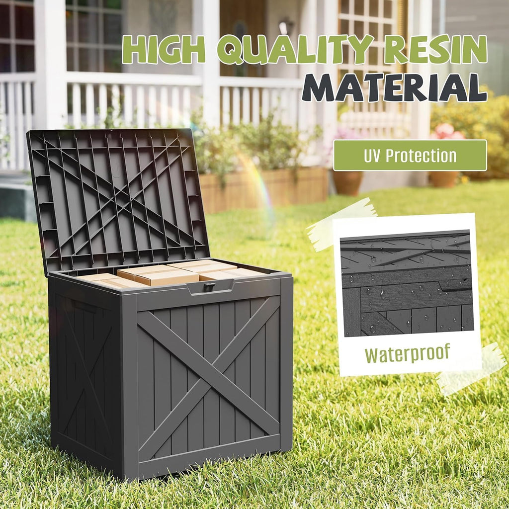 45 Gal Lockable Package Delivery Box Waterproof Outdoor Storage Box | Secure resin parcel drop box for porch