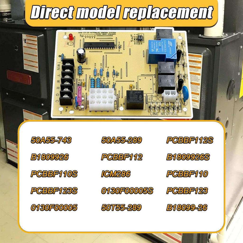 Upgraded 50A55-743 Furnace Control Circuit Board for Amana/Goodman Furnace Control Board Replaces PCBBF112S 0130F00005S B18099-26，Goodman Furnace Replacement Control Board,Goodman Furnace Parts