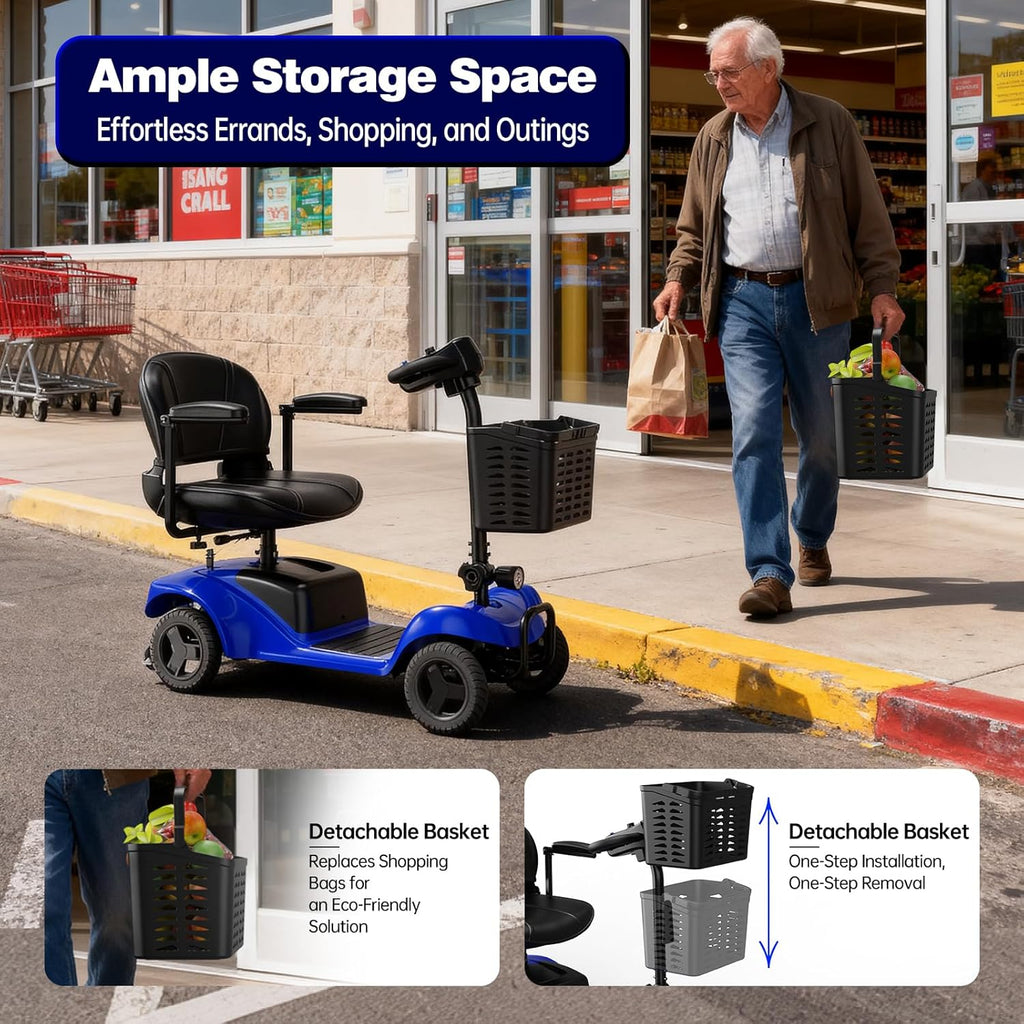Mobility Scooter,Foldable,300 lbs Capacity,Travel & Daily Commute