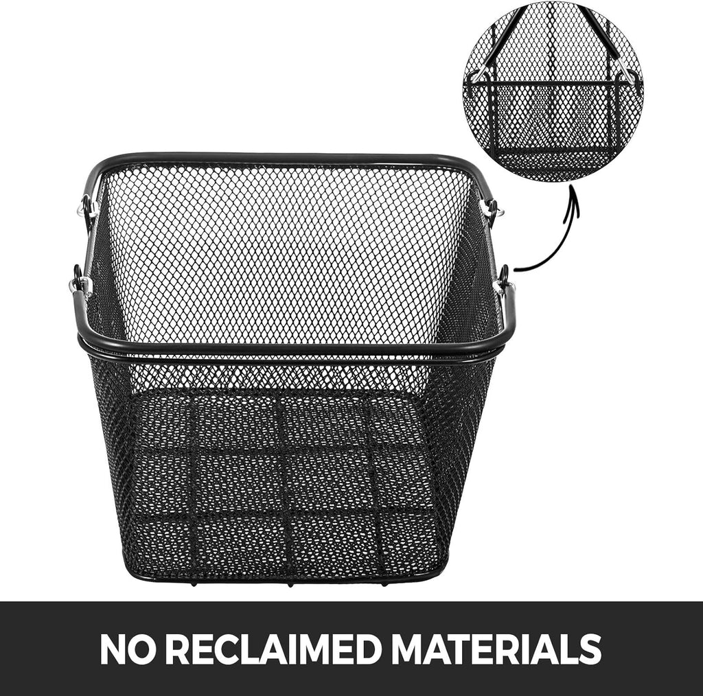 Mophorn 12PCS Shopping Baskets with Handles, Black Metal Shopping Basket, Portable Wire Shopping Basket, Black Wire