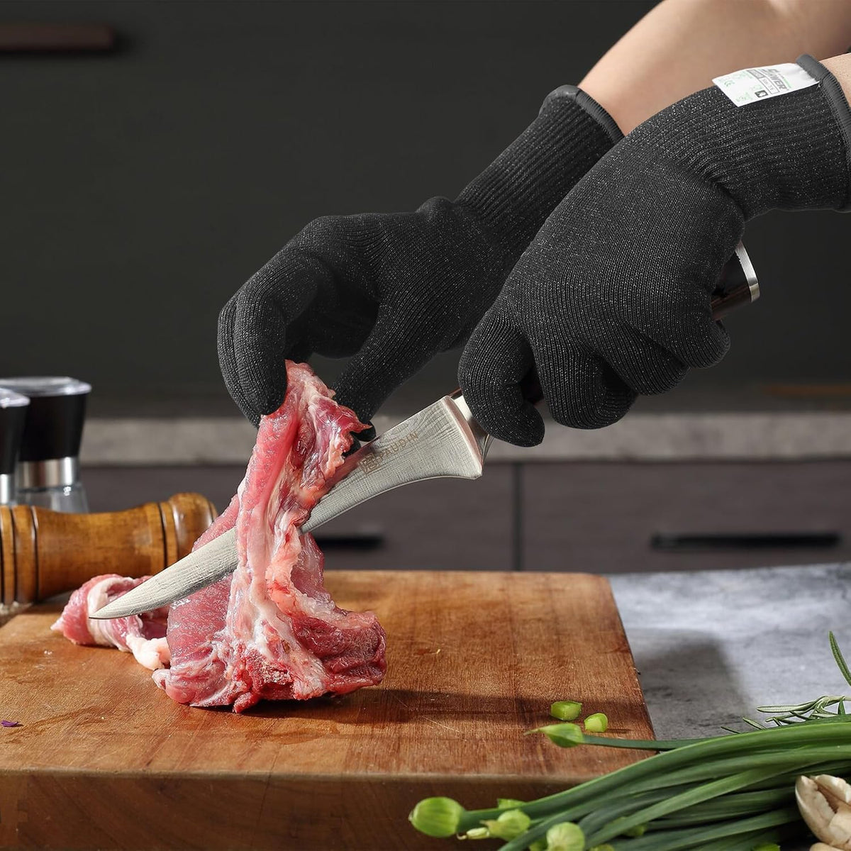 2 Pairs ANSI A7 Cut Resistant Gloves, Mandoline Glove for Kitchen, Breathable & Comfortable, Food Grade Cutting