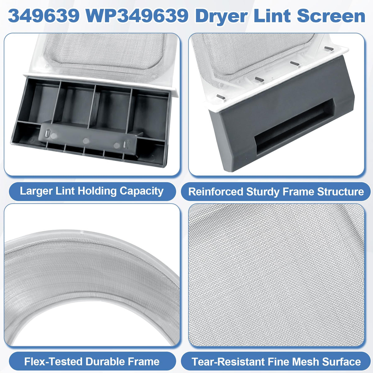 BigHead 349639 WP349639 Dryer Lint Filter Screen Replacement 1 Pack