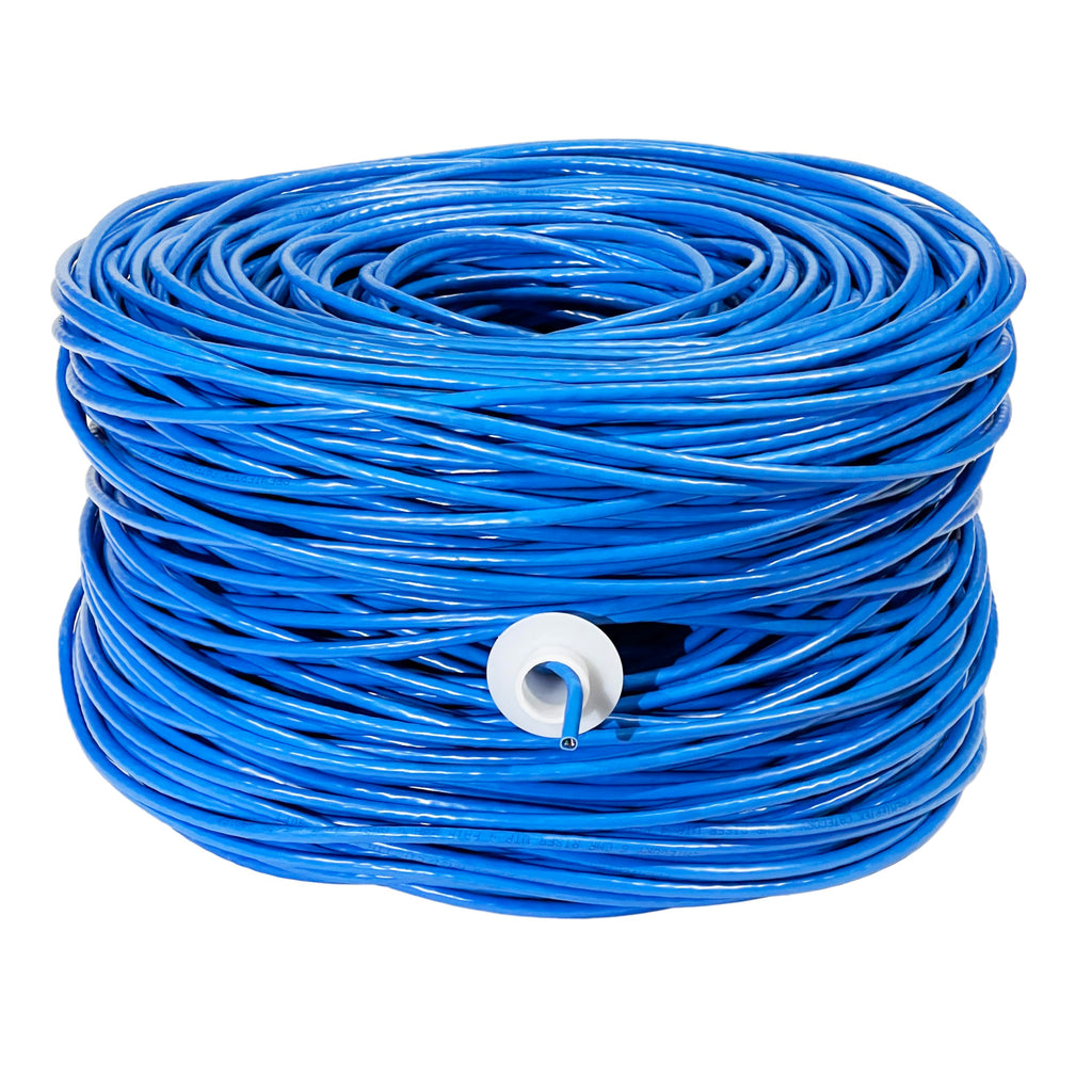 Premiertek 1000Ft Cat6 23AWG Riser UTP Solid 4-Pairs Network Ethernet LAN Cable Bulk Blue (CAT6-CCA-1KFT-BL)