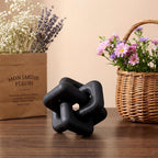 Yalikop 3 Link Wood Knot Decor, Boho Chain Link Decor, Elegant, Black