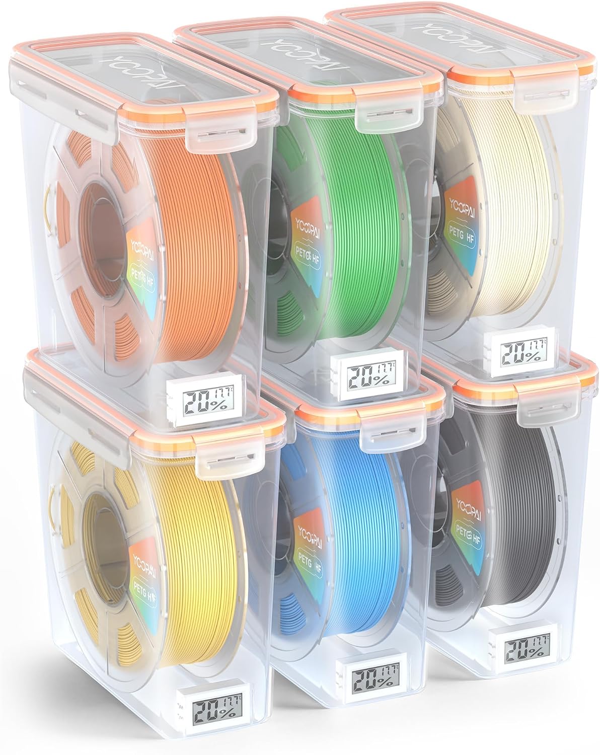 Pro Filament Storage Box with Temperature & Humidity Monitor, Airtight Filament Storage Container with Desiccant for