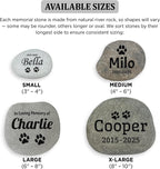 Personalized Pet Memorial Stone – Natural River Rock Custom Engraved Pet Headstone for Dogs & Cats – Outdoor Pet