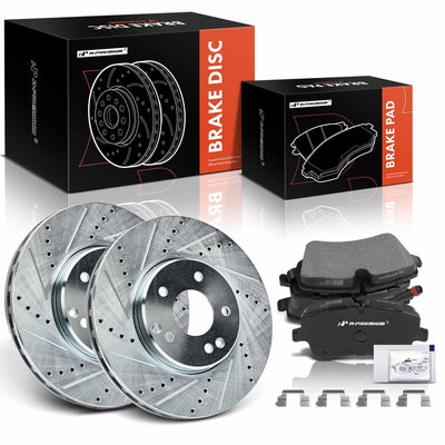 A-Premium 11.85 In (300.9mm) Rear Brake Rotors & Ceramic Pads Kit, 6-Pack