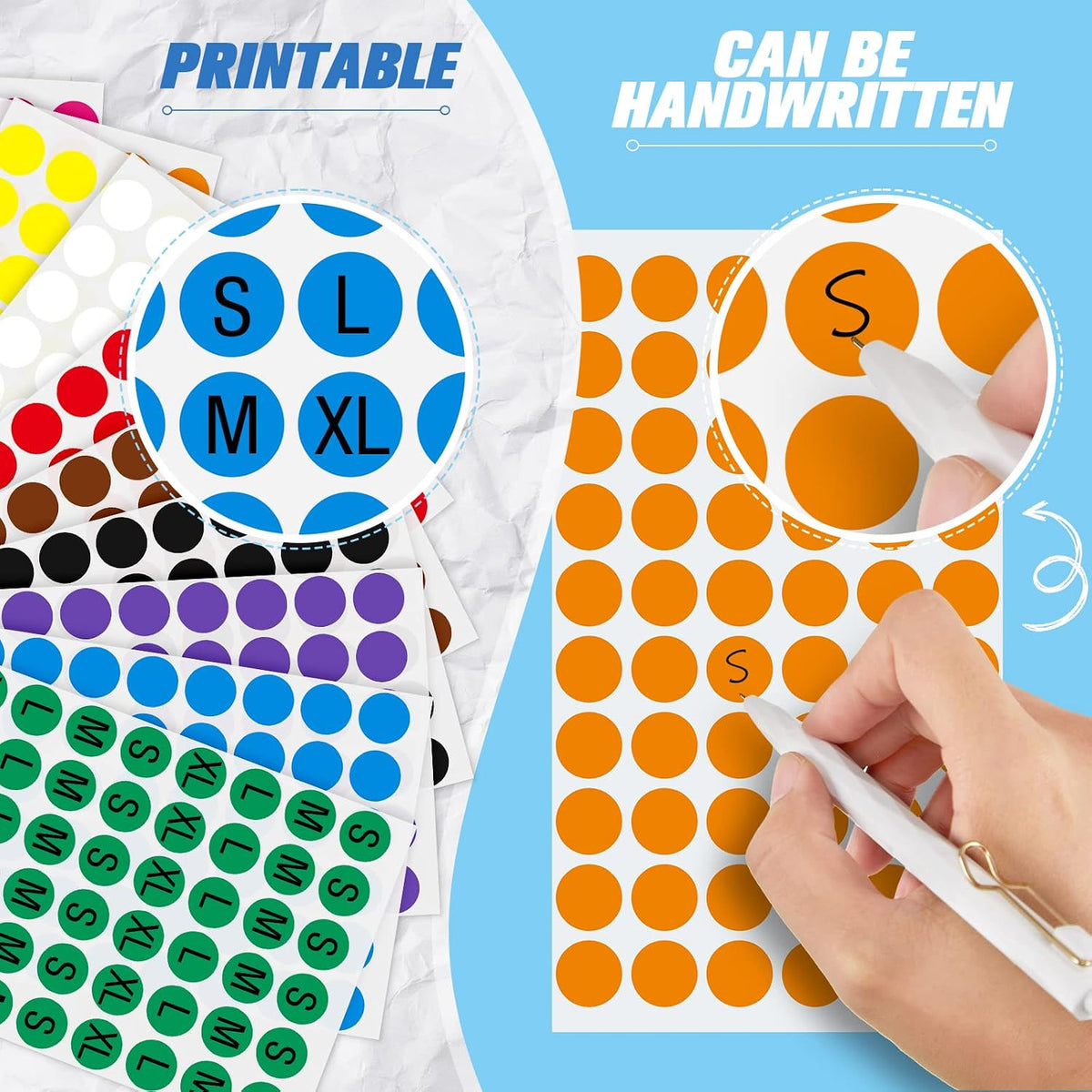 4800 Pieces 1/2 Inch Colored Dot Stickers Round Labels 10 Colors
