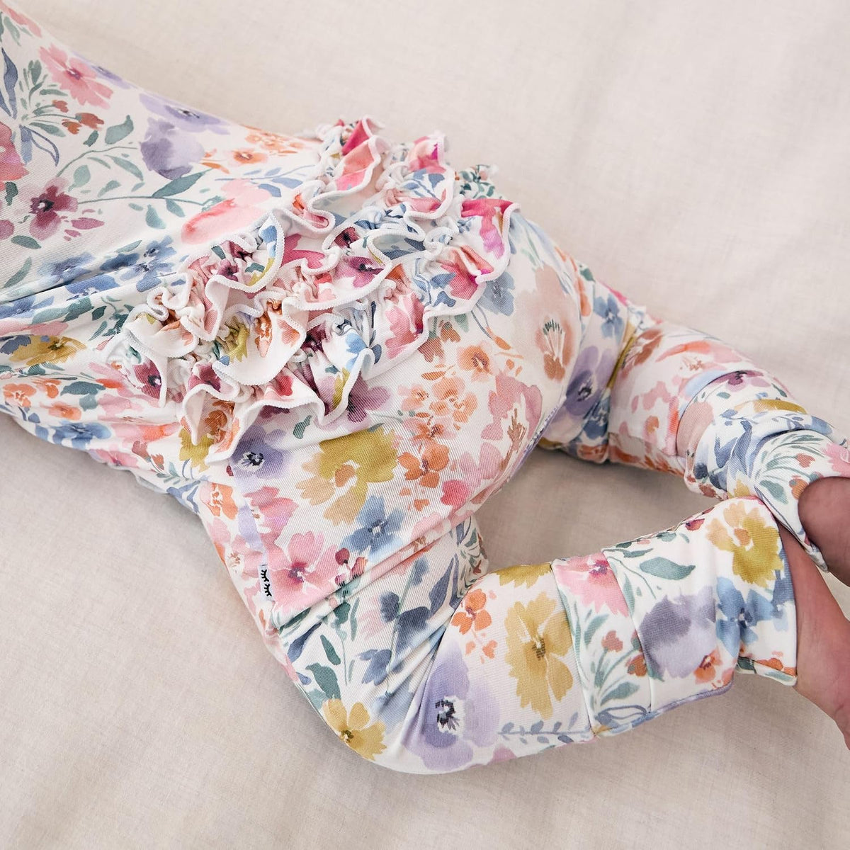 Ruffle Zippy, Pajamas, Viscose from Bamboo Baby Pajamas, Girls Sleepers, 2-Way Zipper