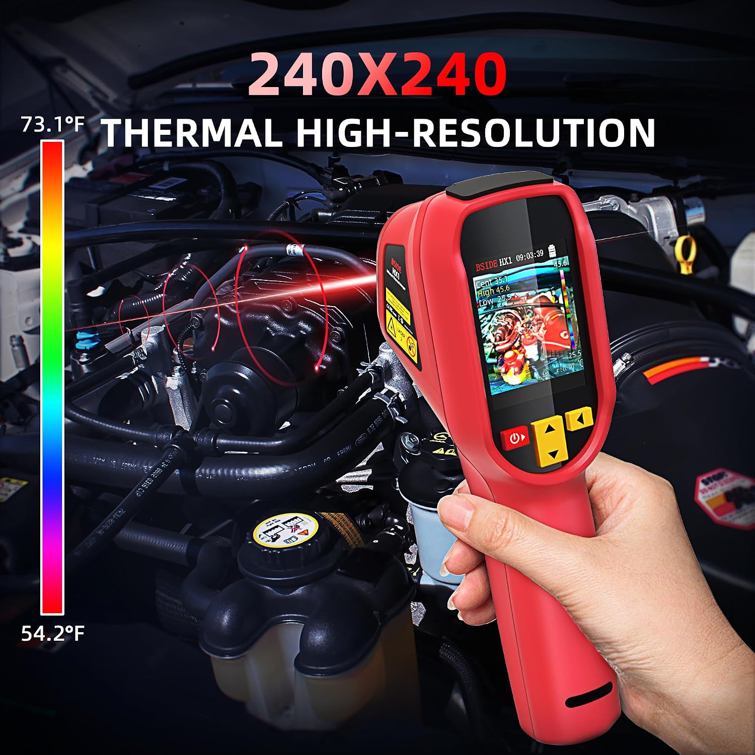BSIDE Thermal Imaging Camera 240×240 Resolution 15 Color Palettes Infrared Thermal Imager -4°F to 1022°F 25Hz