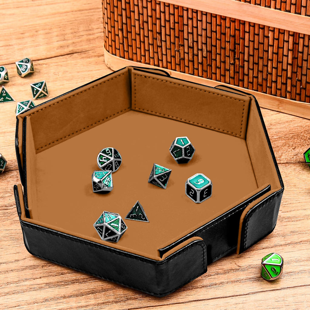 Magnetic Folding Dice Tray Hexagon Dice Rolling Tray Dice Mat