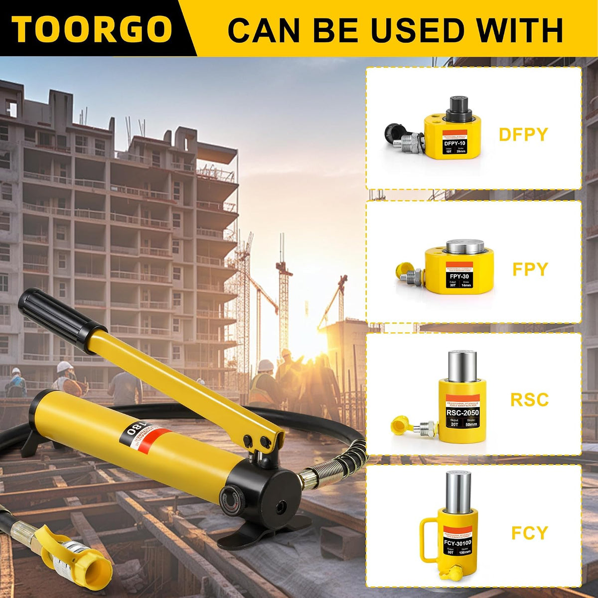 Hydraulic Hand Pump, Manual Pump with ZG3/8'' Quick-Connect Coupling