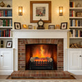 21" Electric Fireplace Log Set, Fireplace Insert with Realistic Flame, Adjustable Flame Brightness, Thermostat, 9H