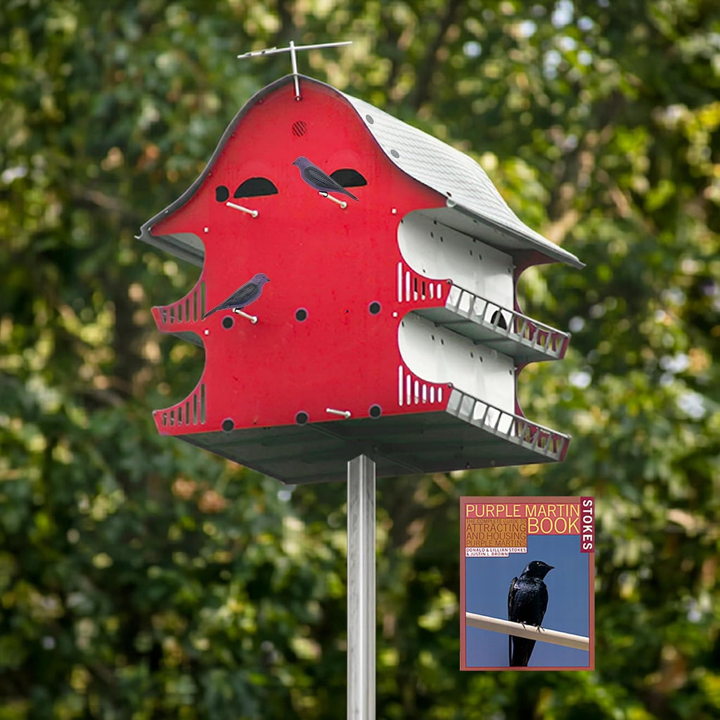 16-Room Purple Martin House Kit with Telescoping Pole, Decoys & Guidebook