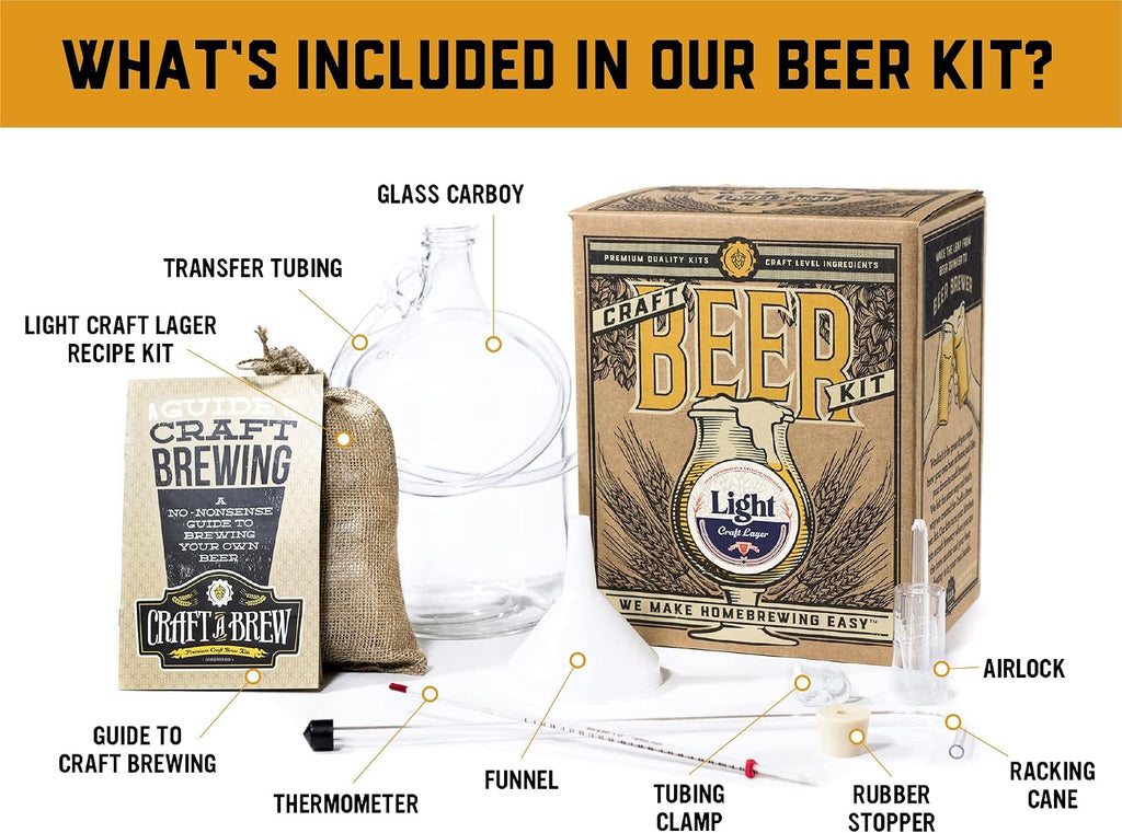 Light - Craft Lager - Beer Making Kit - Make Your Own Craft Beer - Complete Equipment and Supplies - Starter Home